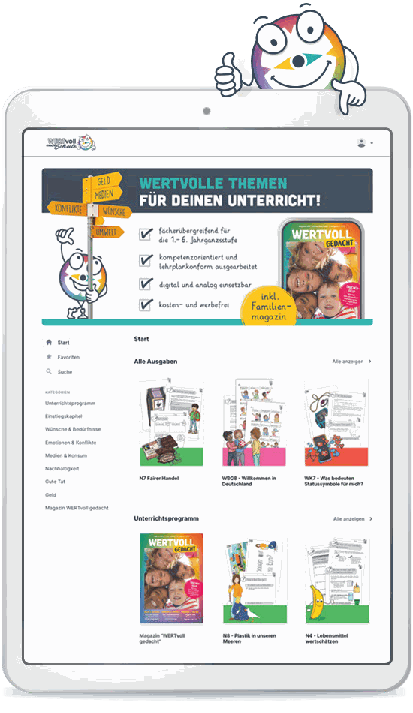 unterrichtsmaterial.digital auf dem Tablet